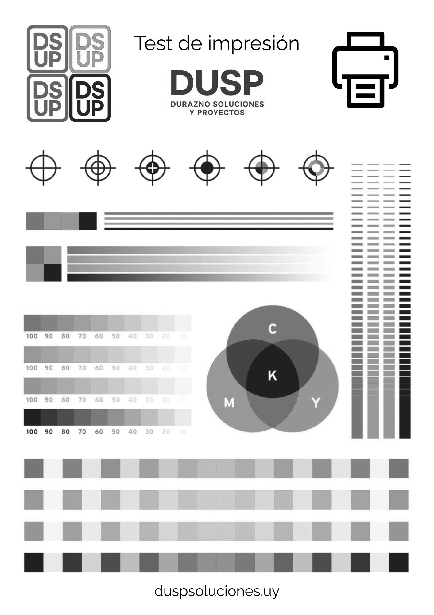 Test de impresion blanco y negro